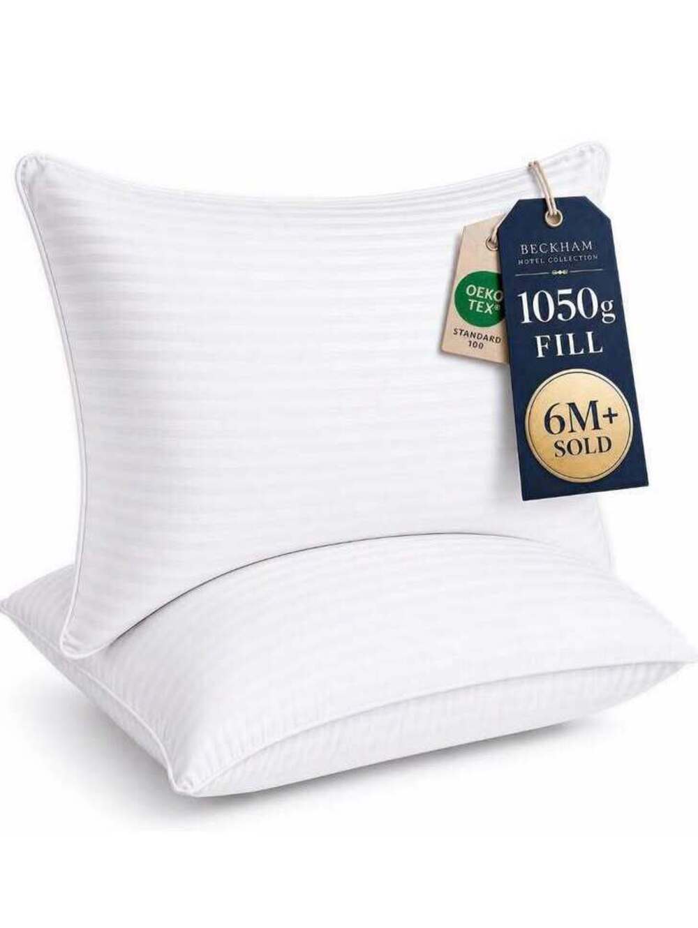 Beckham Hotel Collection Bed Pillows, Standard/Queen, Set of 2 - New in Box